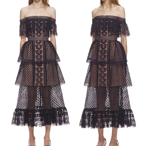 NWT Authentic Off Shoulder Guipure Dress UK 8 - Picture 4 of 6